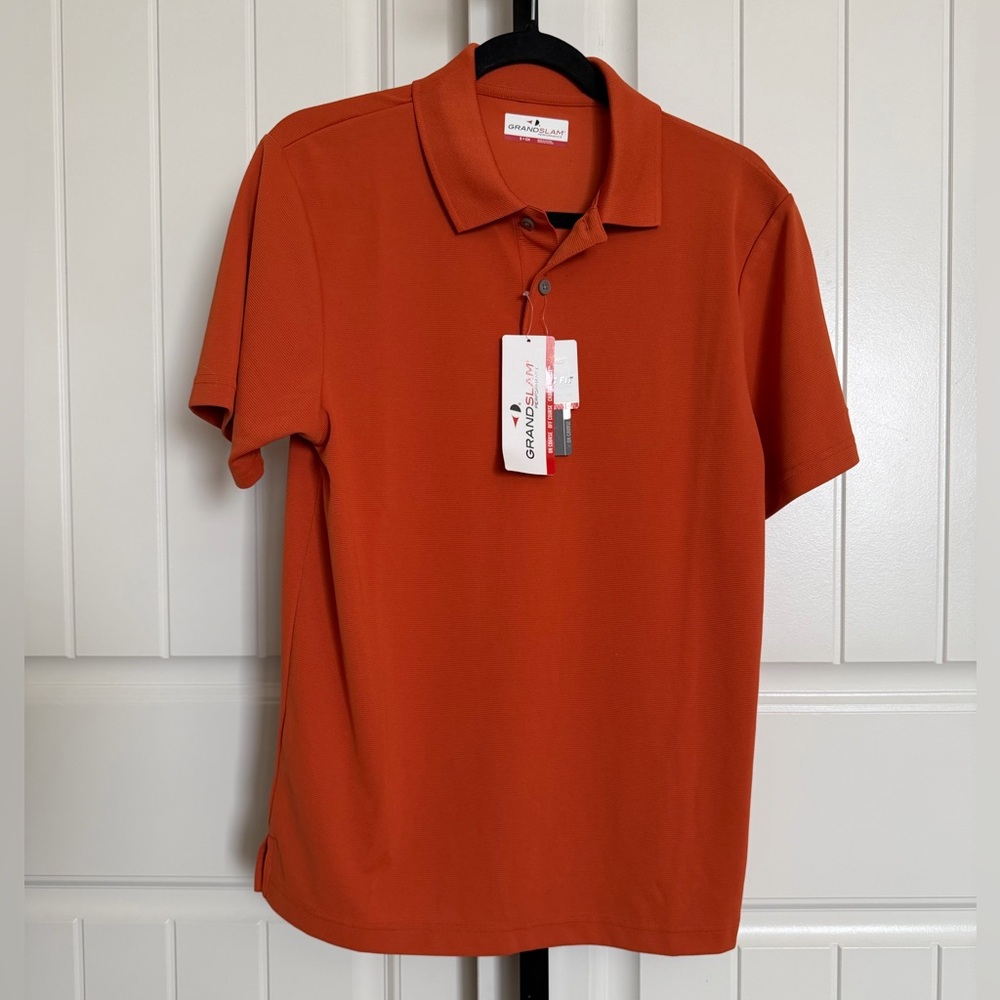 Grand Slam Men's Polo Shirt NWT Bold Orange